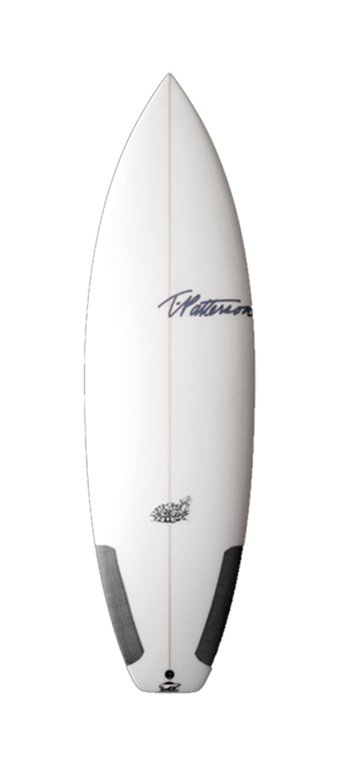 The Clam surfboard model deck